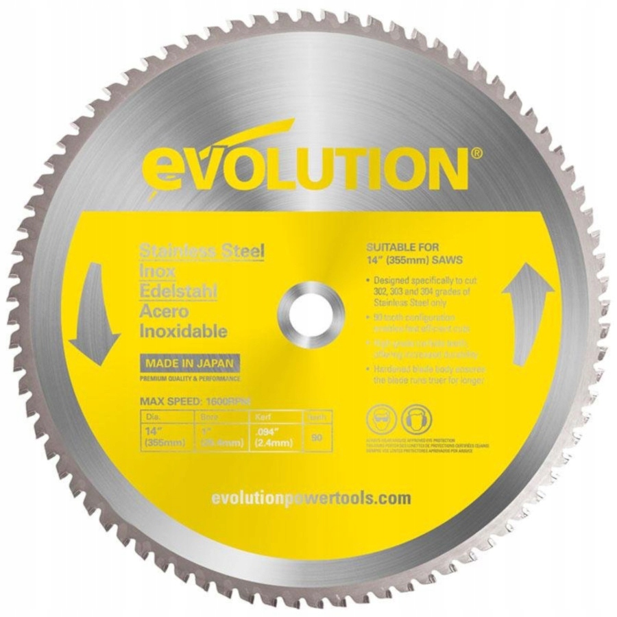 

Evolution Piła widiowa Tct do stali 355x25,4mm 90z