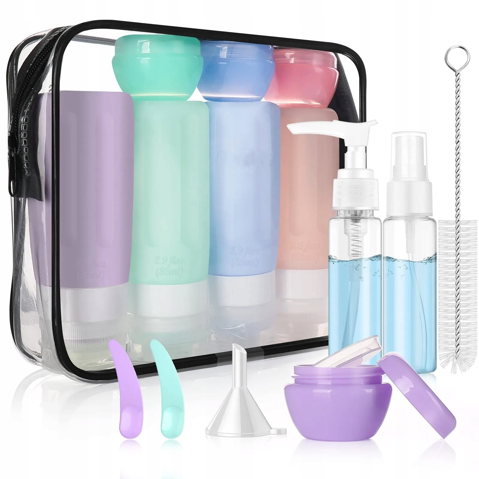 11/15pcs Travel Refillable Bottle Set Portable Silicone Empty Sub-bottling Marka inna marka