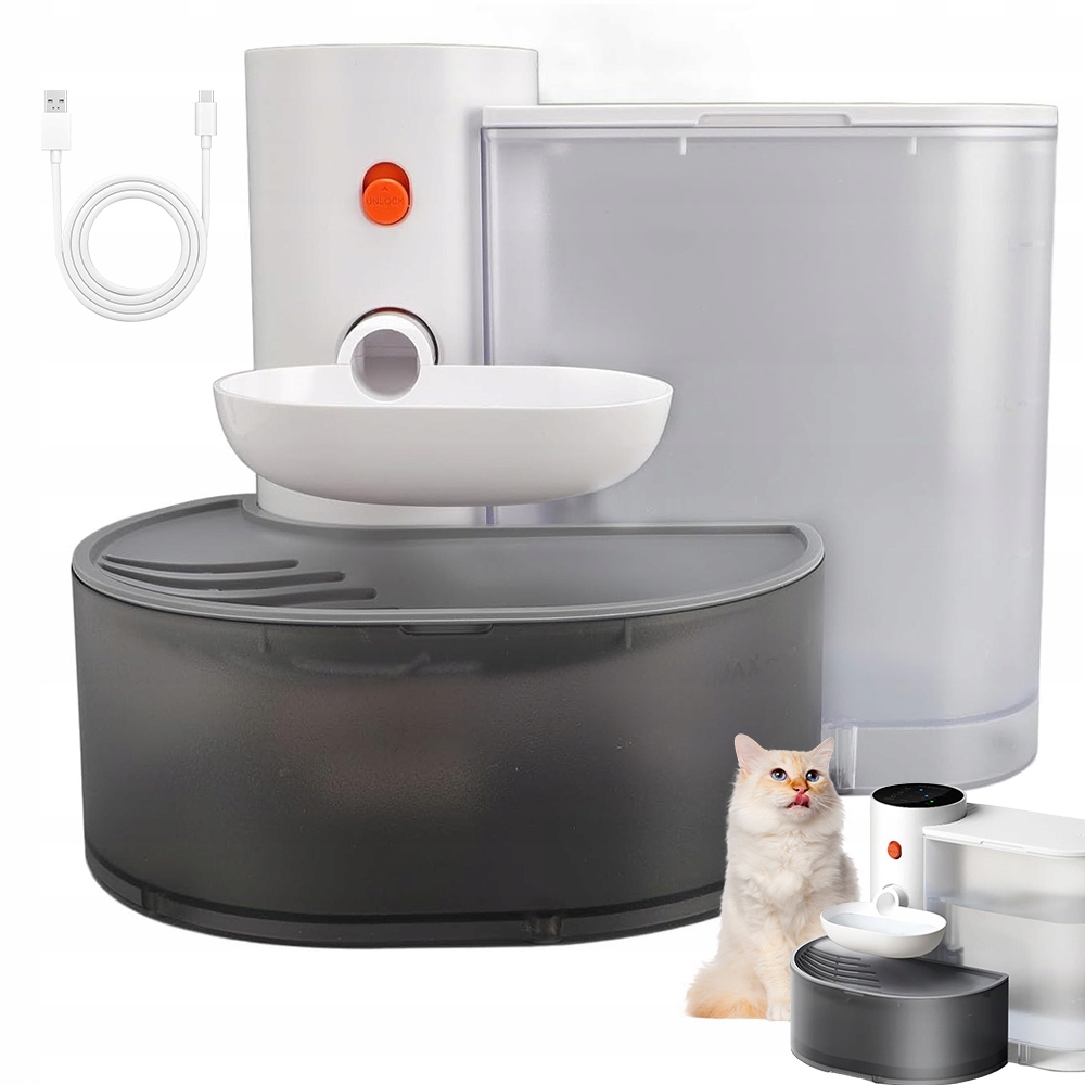 Levně Automatické Krmítko Fontána Pro Kočky Psa 3L Smart Tichá