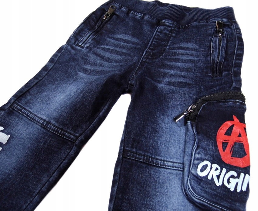 SPODNIE joggery 8251 HUGO 6/7Y miękki JEANS czerwo Marka Inna marka