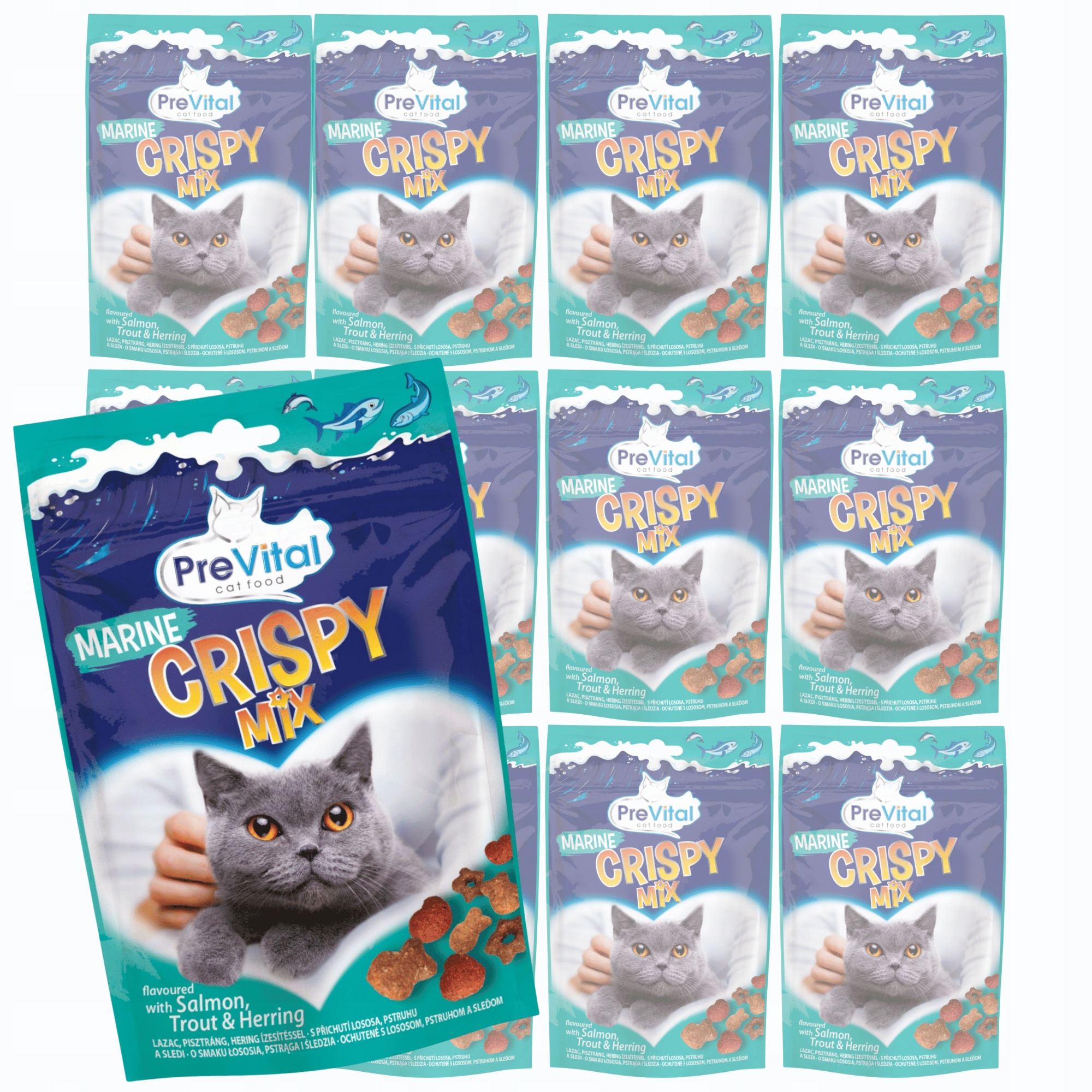 Prevital Snack Pamlsek Pro Kočky S Rybí Příchutí Losos Sleď 12X60G
