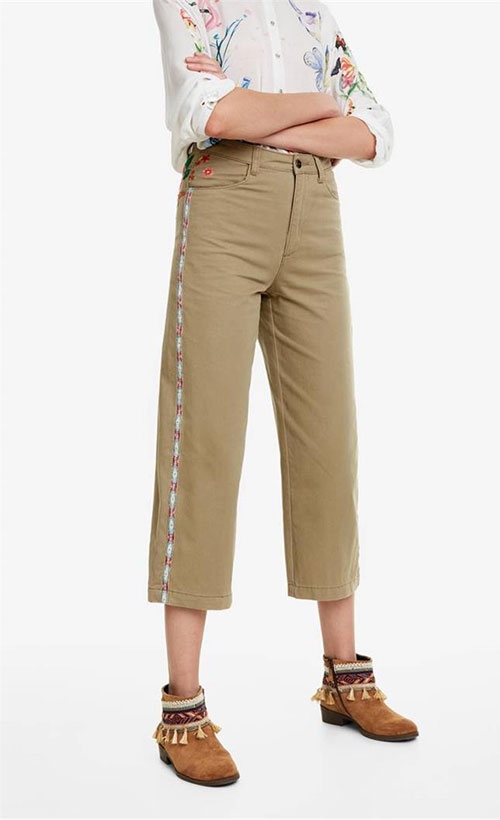 

Desigual materiałowe damskie spodnie kuloty 40/L