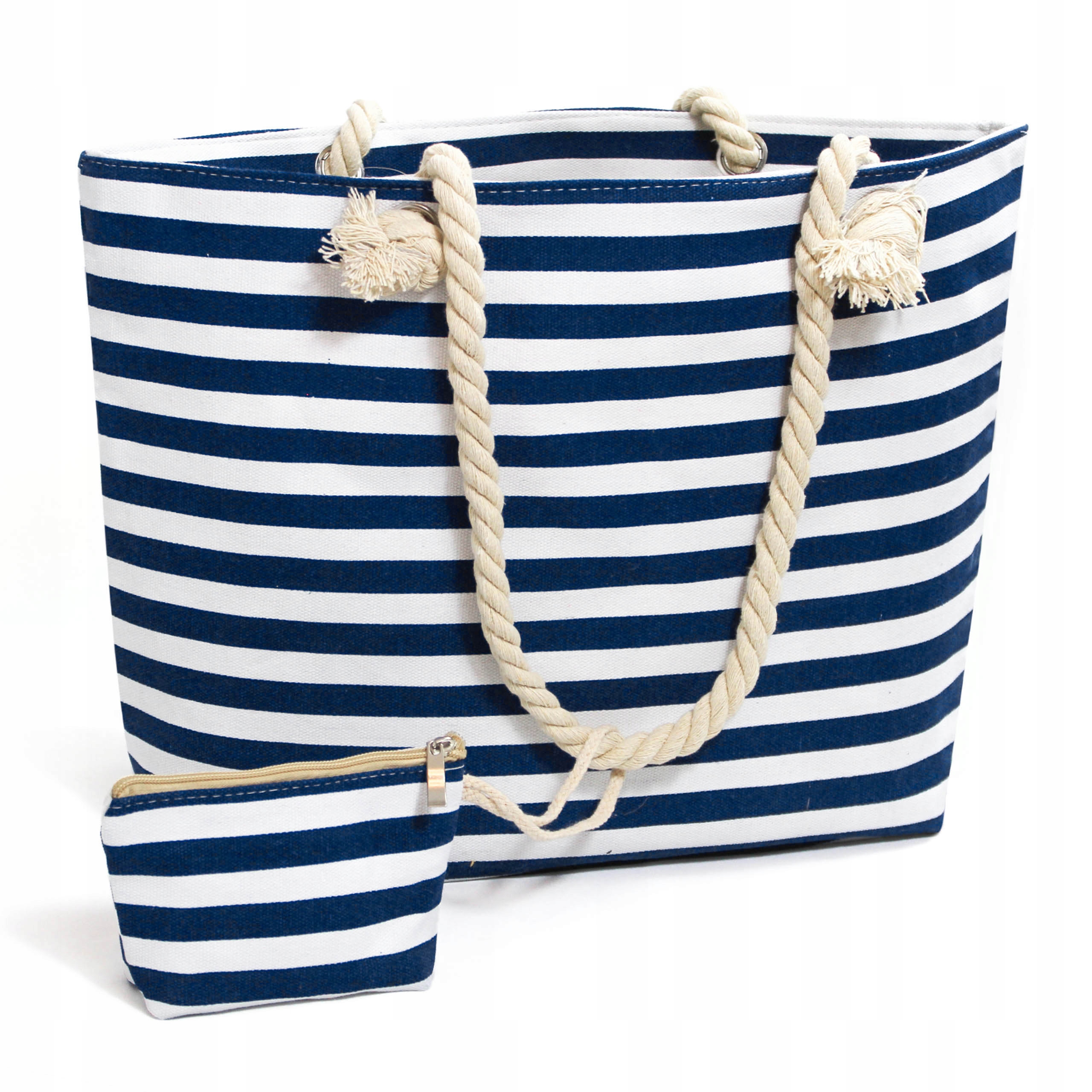 Torba Plażowa Duża Zapinana Na Zamek Torebka Shopper z Podszewką Piknik XXL