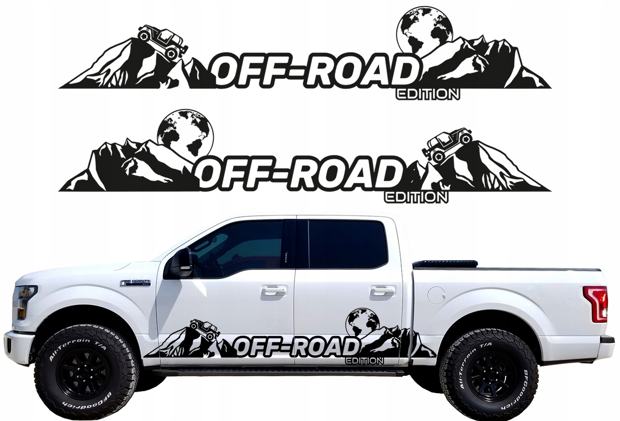 Наклейки на стороне автомобиля горы OFF ROAD 150x28cm
