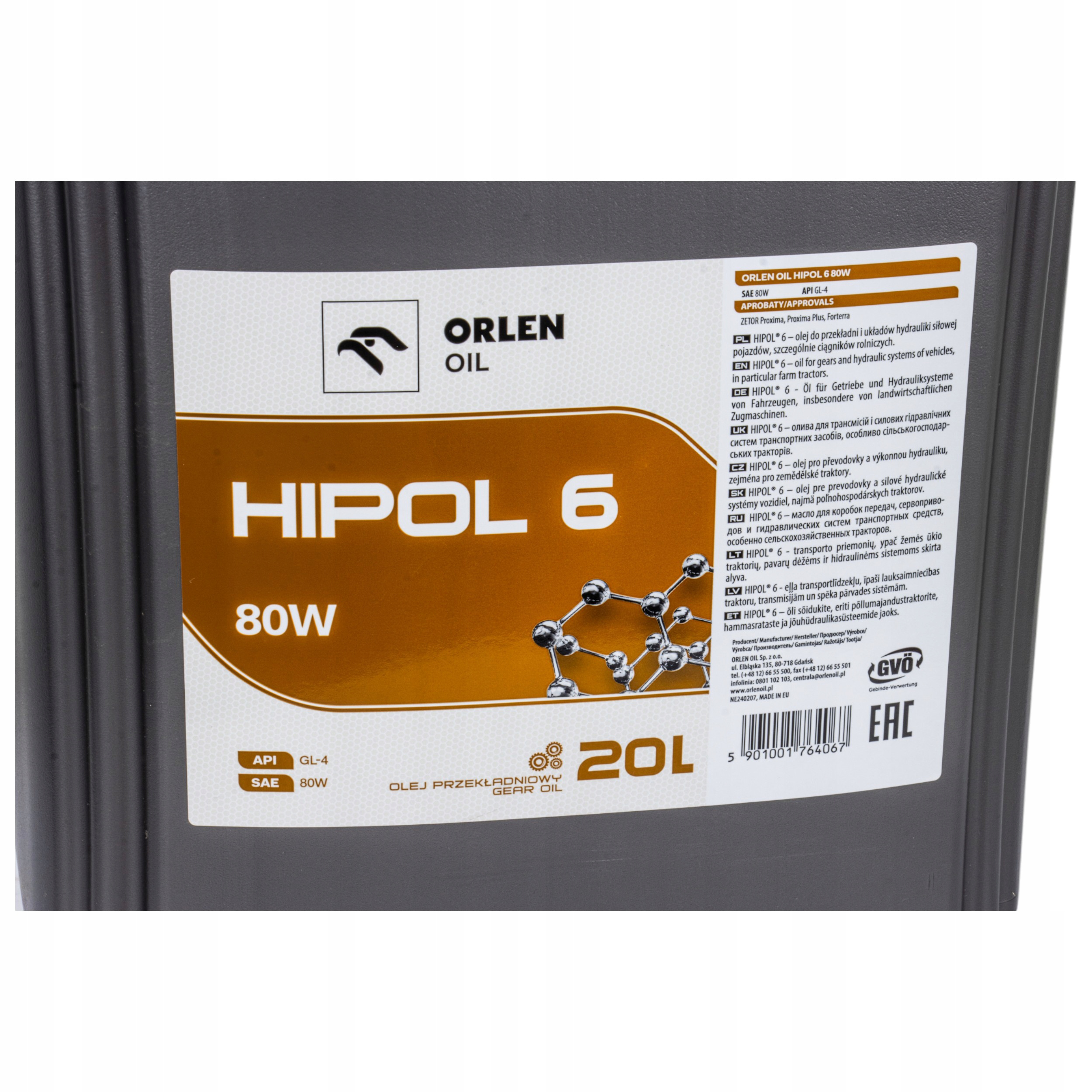 OLEJ PRZEKŁADNIOWY ORLEN HIPOL 20L Producent Orlen Oil