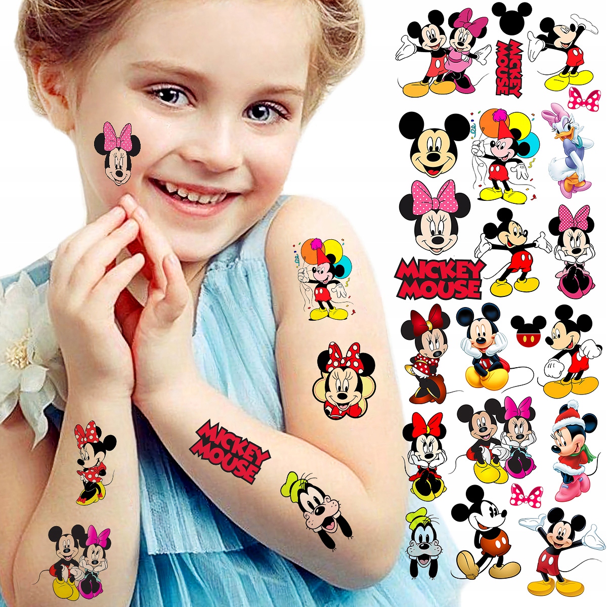 NAJLEPSZE TATUAŻE ZMYWALNE DLA DZIECI DZIECIĘCE MYSZKA MIKI WZORY JAKOŚĆ Kod producenta Tatuaże zmywalne na wode tatuaż wodny