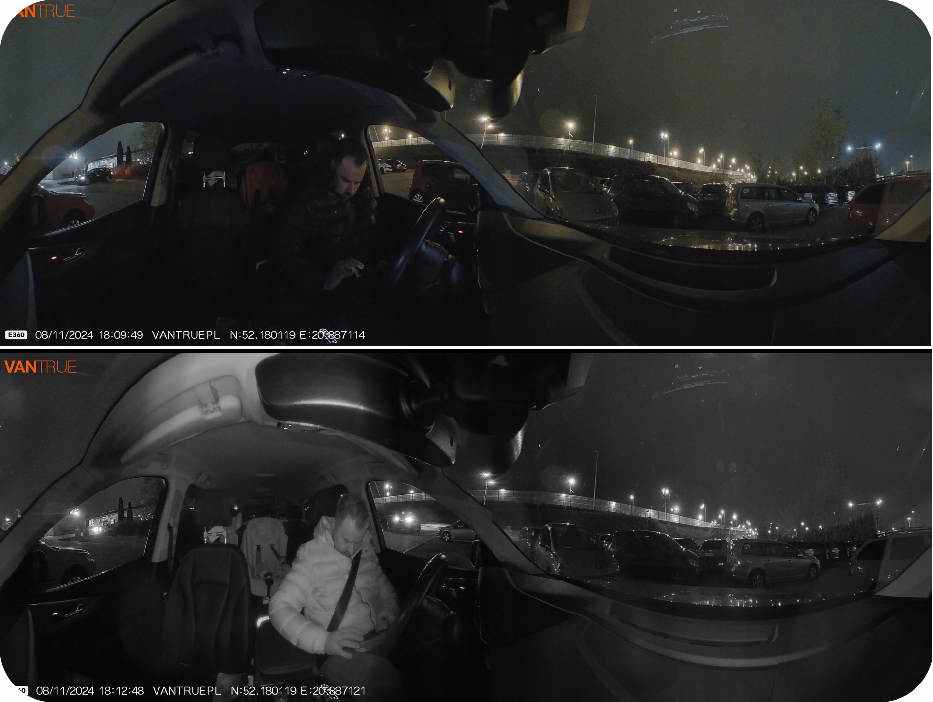 KAMERA SAMOCHODOWA VANTRUE E360 LTE 2CH PRZÓD WNĘTRZE 5.2K + 2.7K GPS + ACC Kąt widzenia 210°