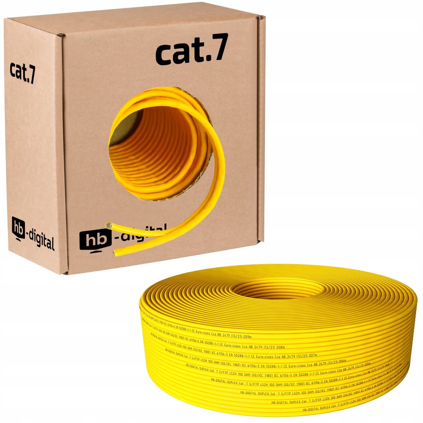 Hb-digital kabel sieciowy CAT.7 S/ftp Lszh 25m żółty AWG23