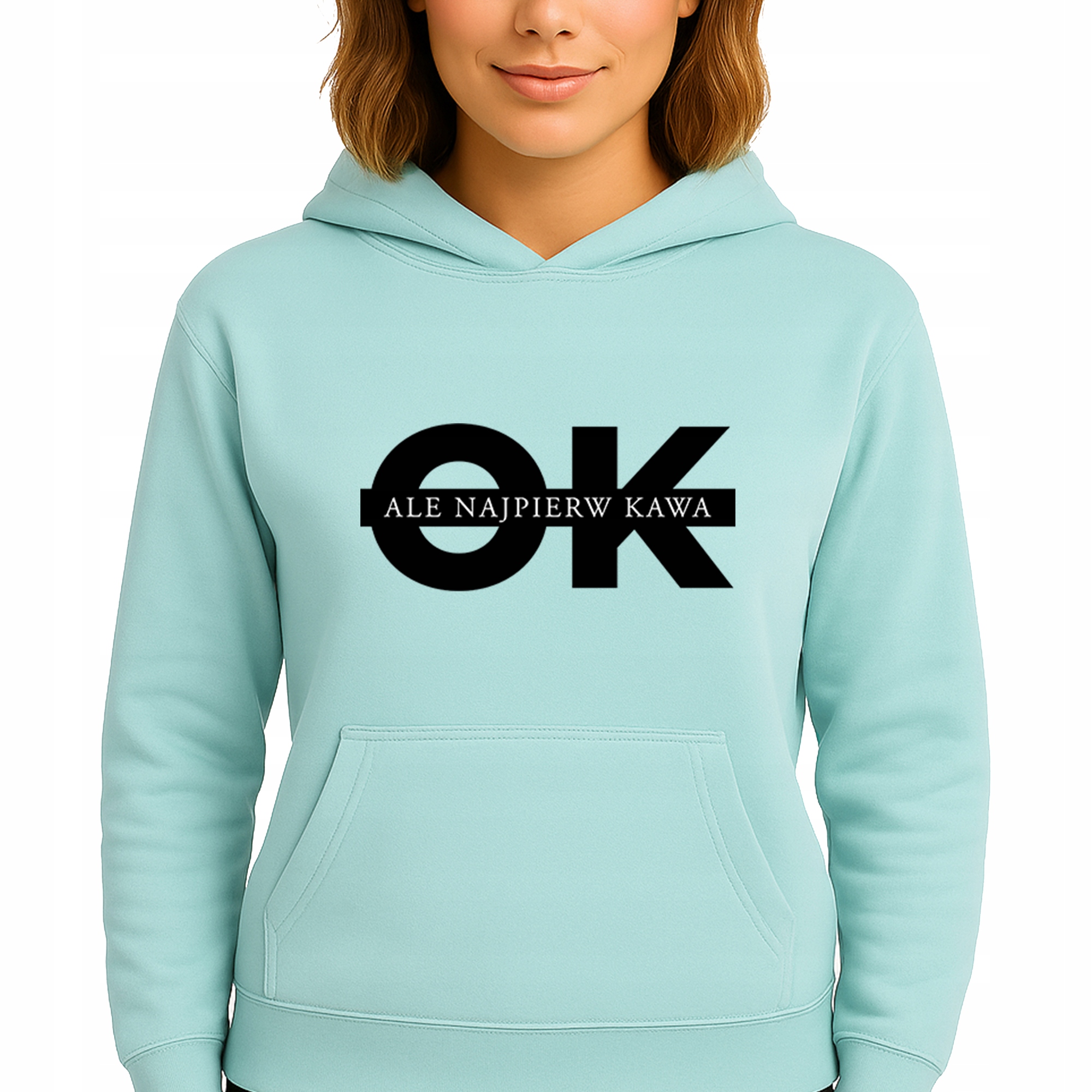 Mikina Mátová Hoodie S Kapucí Bavlněná Módní Nejprve Káva S