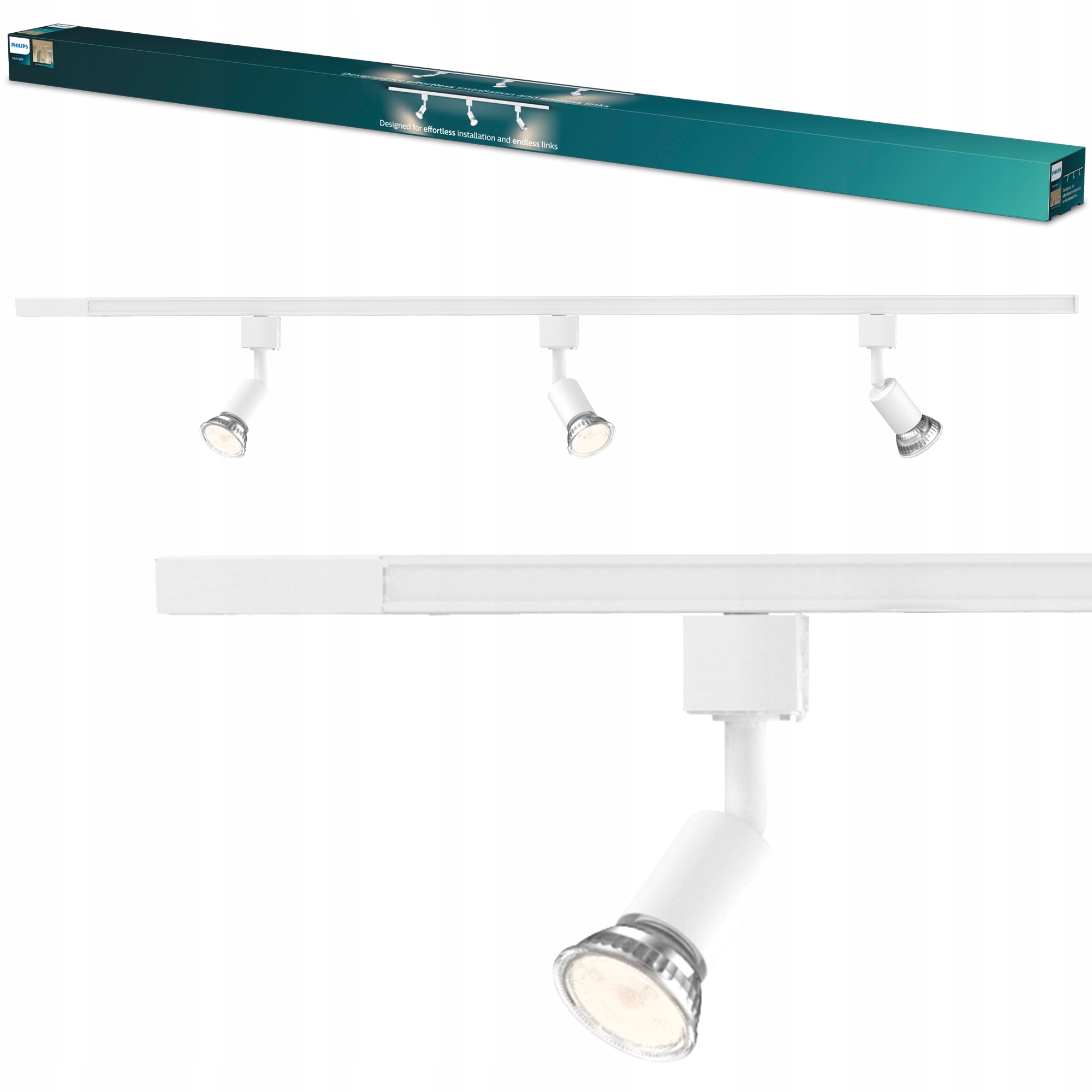 Sada kolejnic 1 m 3x reflektorová lampa GU10 EasyLink Tobia Philips
