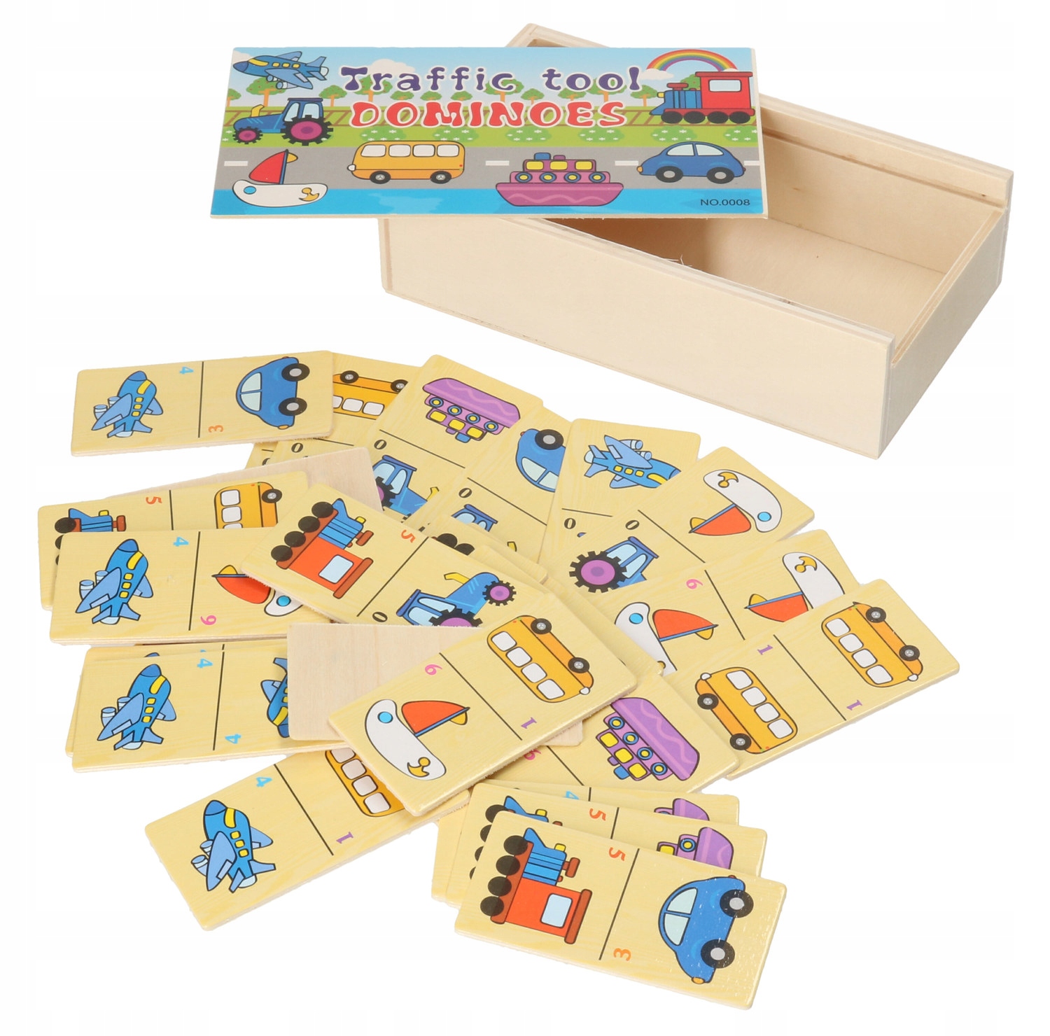 Domino drewniane POJAZDY 2556