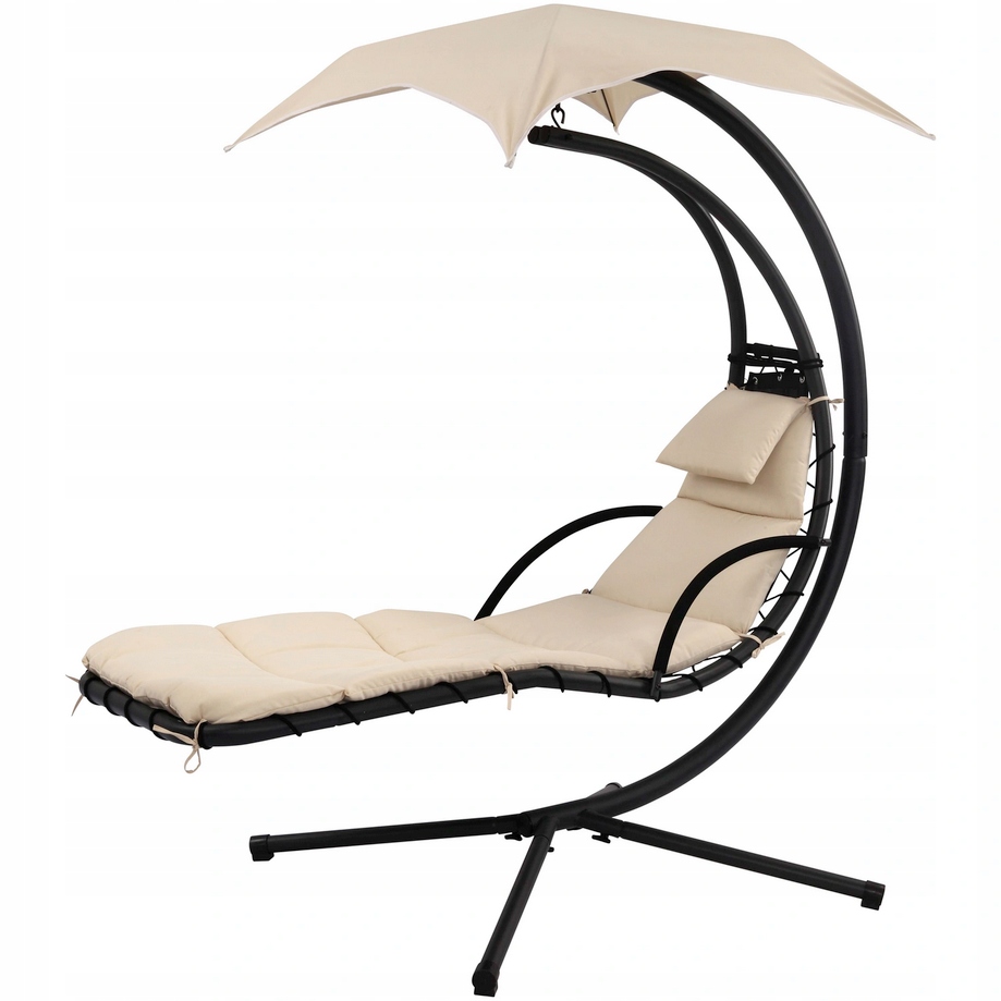 Leżak ogrodowy wiszący z parasolem Leco Natur