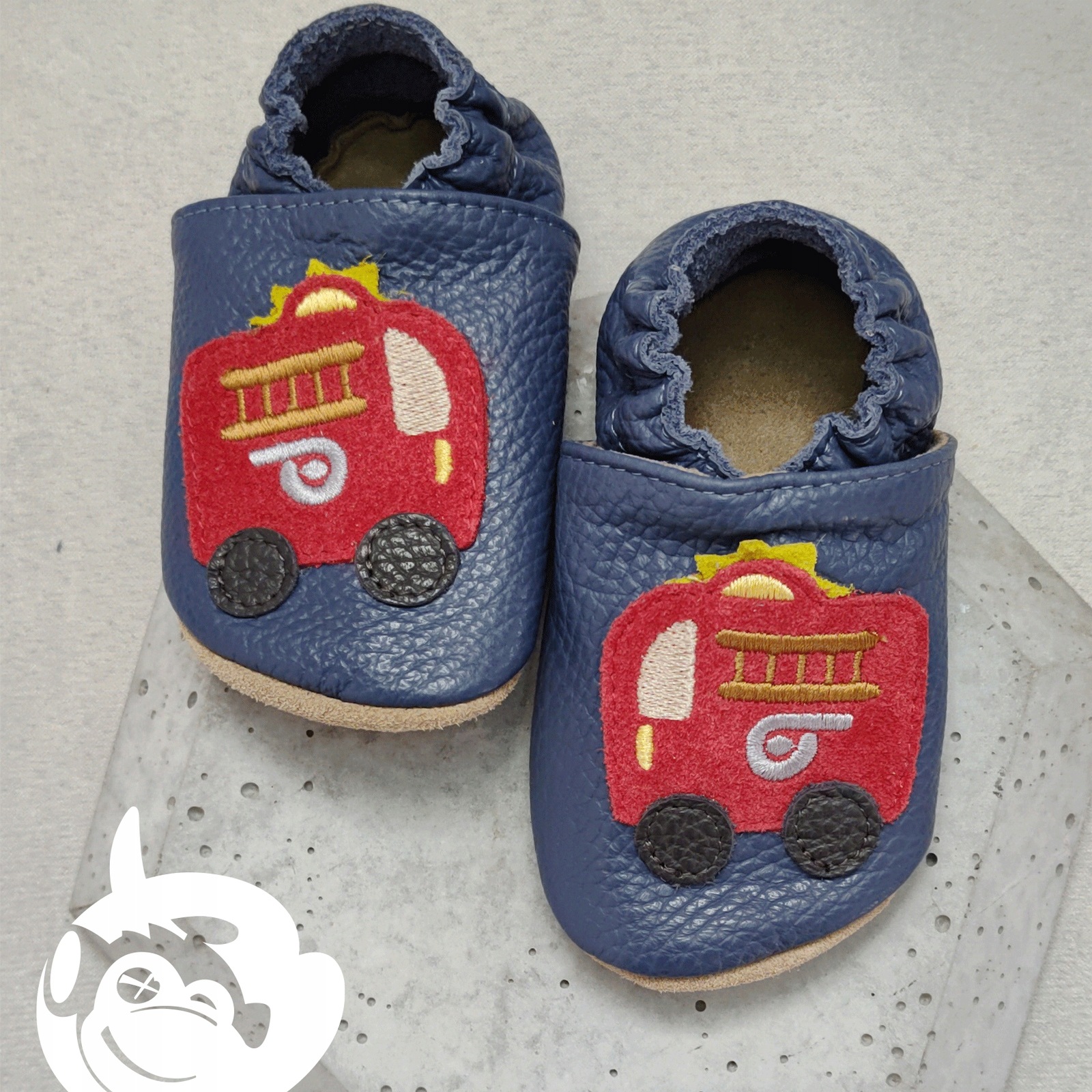 Kapcie barefoot skórzane lekkie dziecięce Funky Monkey Soft Straż 16/17
