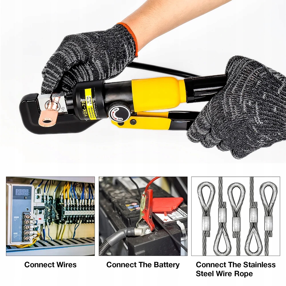 Hydrauliczne szczypce zaciskowe, ręczne narzędzie do zaciskania, 8T, 10-120mm² Model YQ120A