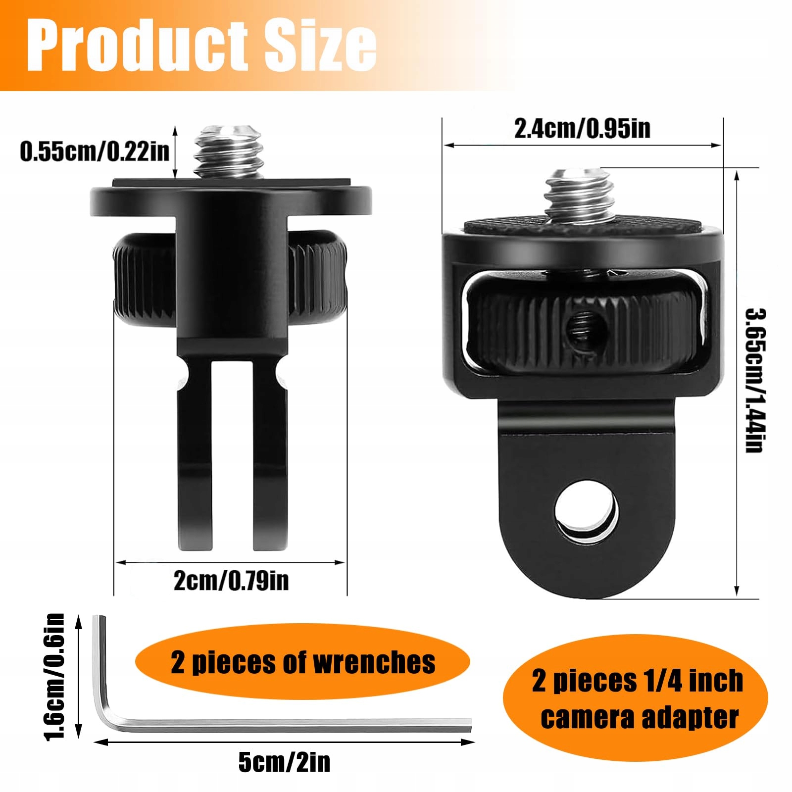 BEGPOEE Adapter Do Statywu 360° 1/4 Cala Do Kamer GoPro Sjcam — miniatura 7
