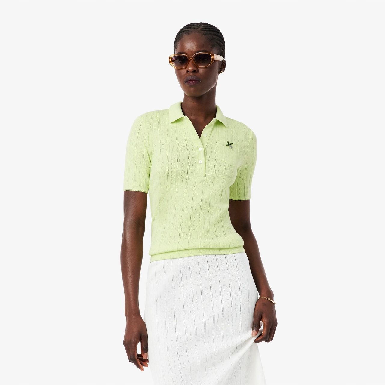 Lacoste Polokošile Pointelle Green 40