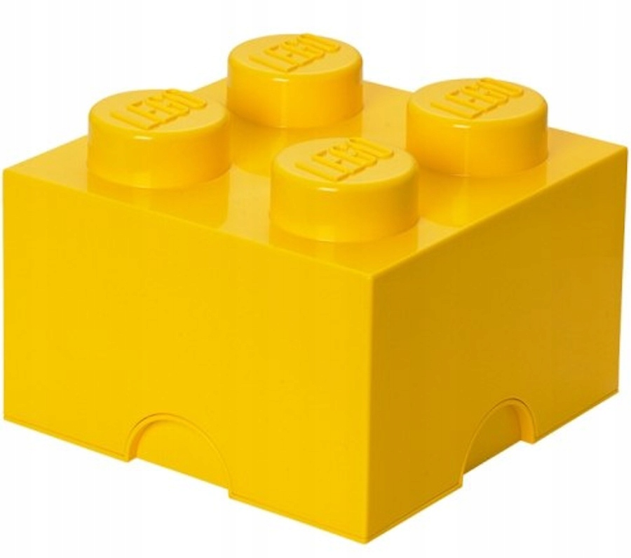 Lego Pojemnik Klocek 4 Kontener 2x2 Brick 25 CM Pudło Sorter Żółty