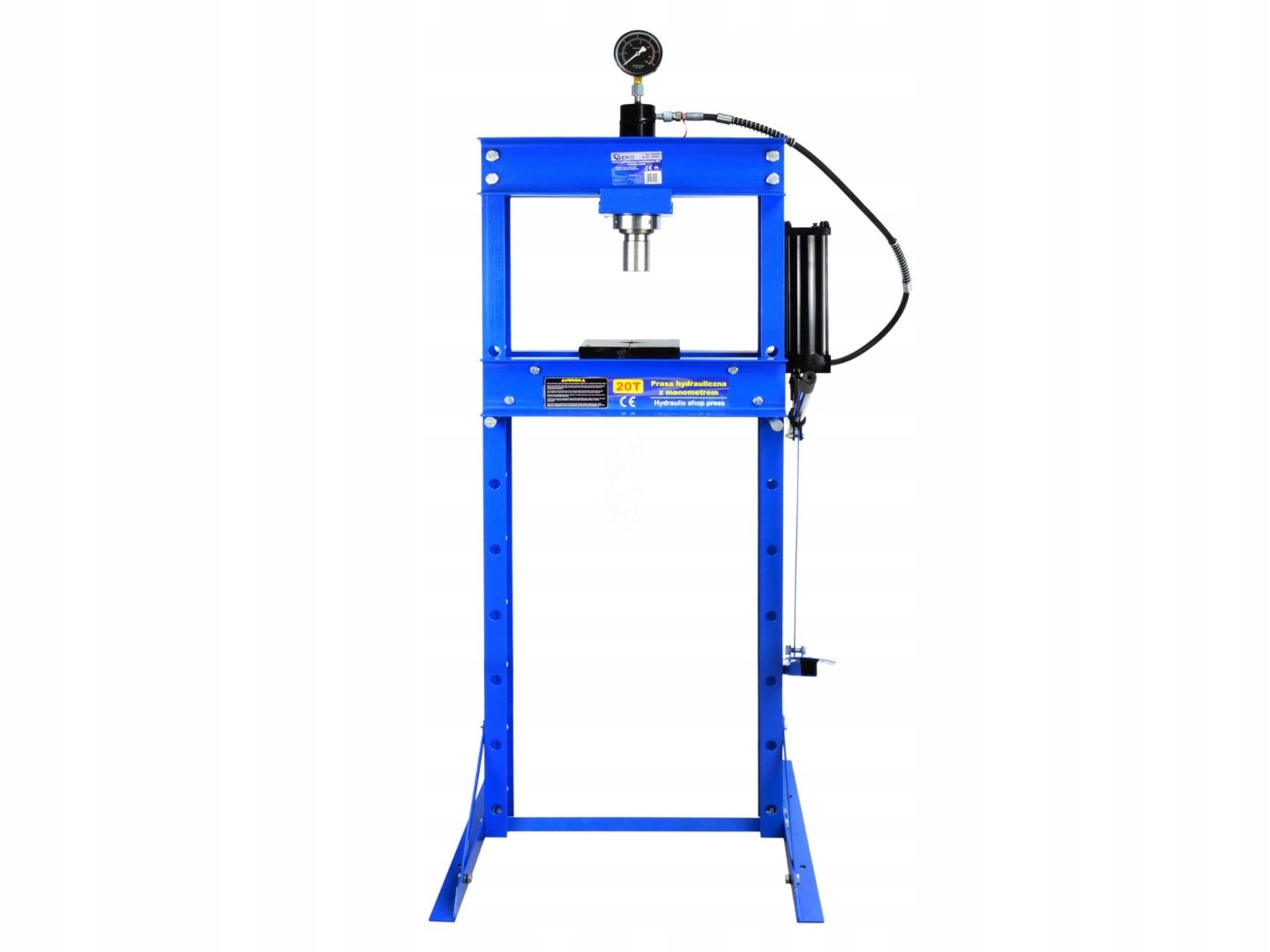 Hydraulický dielenský lis 20 ton s ukazovateľom tlaku a pedálom G02086-3CZ