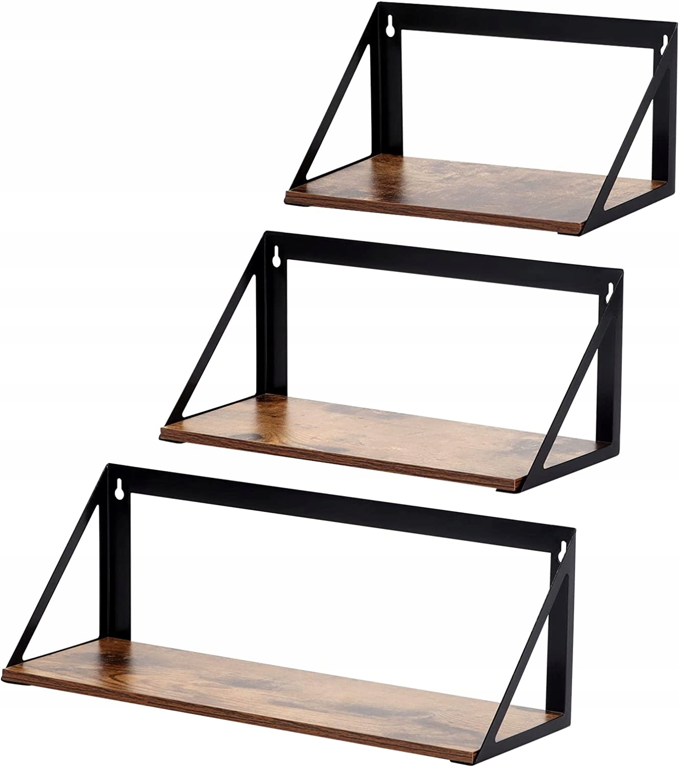 

3 Półki Wiszące Loft Rustykalne Indutrialne Dąb