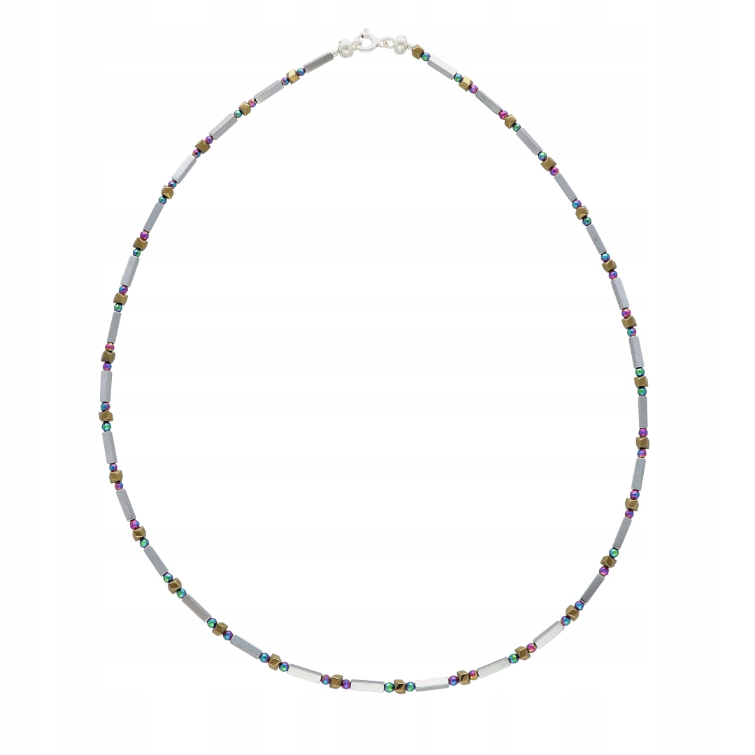 Náhrdelník s barevným hematitem stříbro