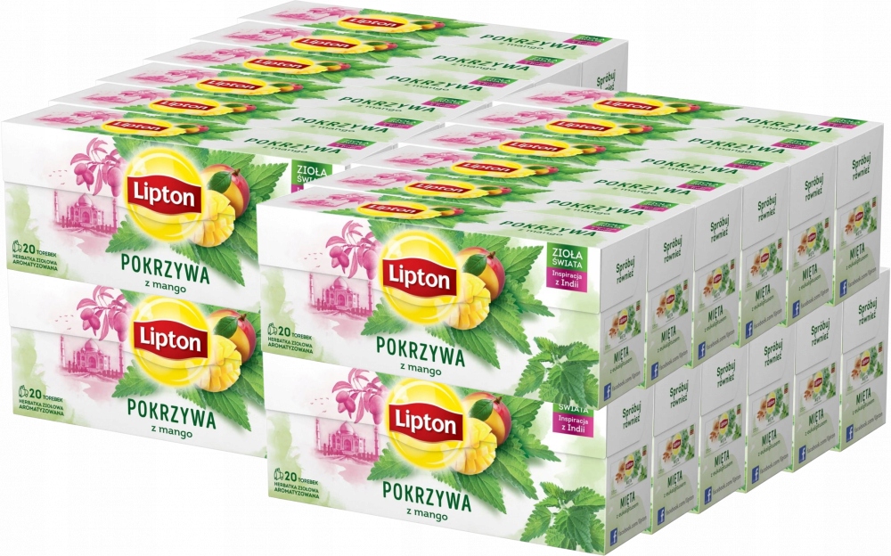 Herbata ziołowa w torebkach Lipton pokrzywa z mango 20szt x24