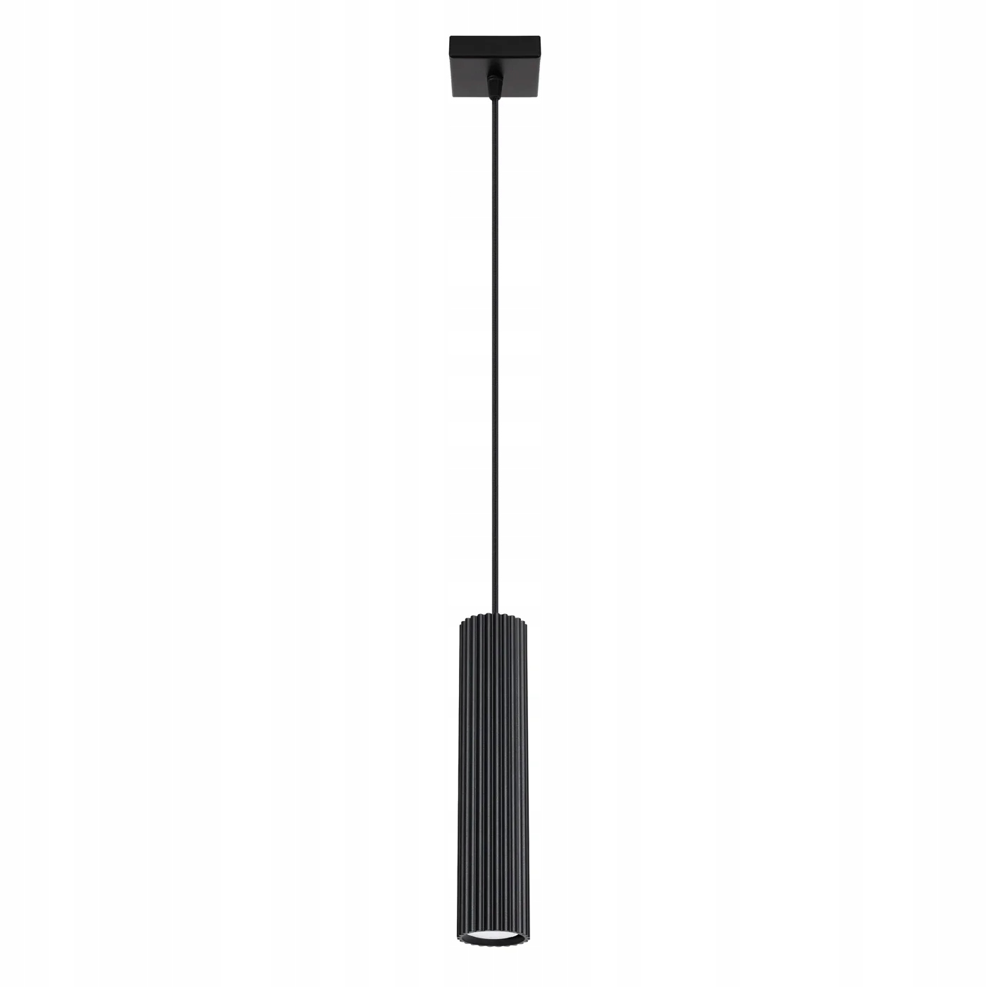 Závěsná lampa černá Ø 8 cm Karbon GU10 10W Sollux Lighting
