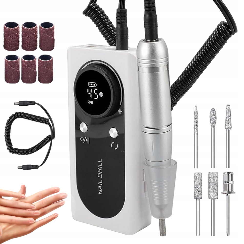 Bruska Na Nehty Manikúra Pedikúra Sada S LCD Displejem 2000 Mah