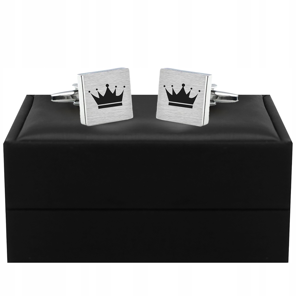 

Zestaw Spinki do mankietów Korony pudełko Grawer