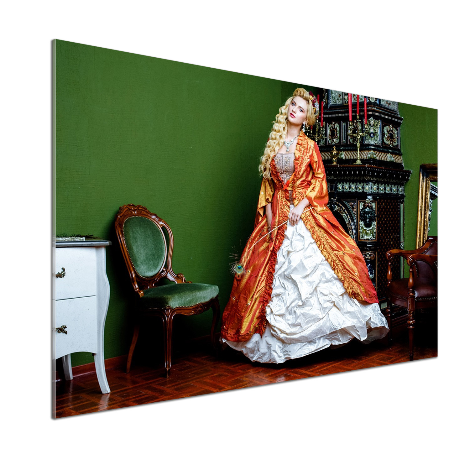 Dekoračný panel zo skla Aristokratka 100 x 70 cm Lepidlo