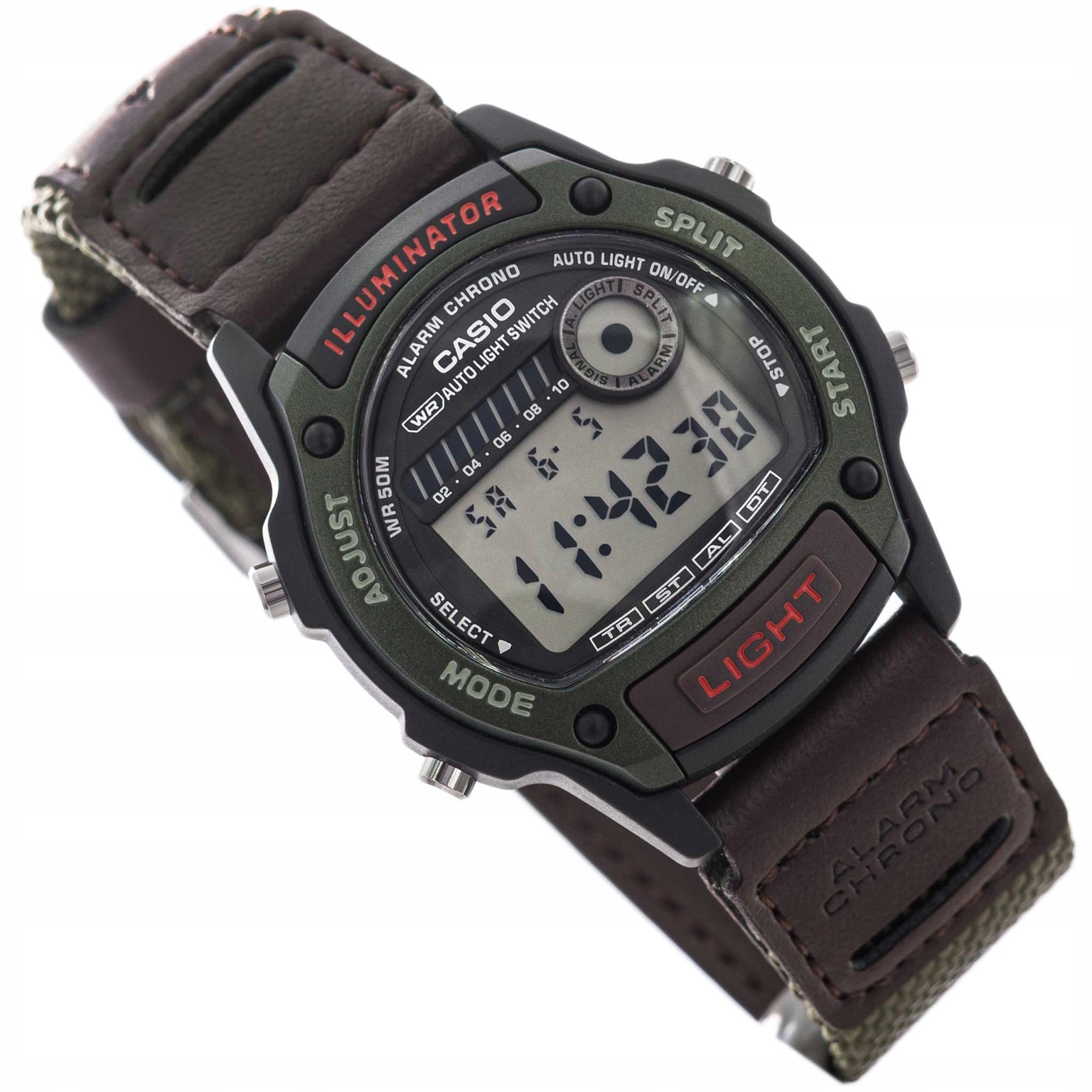 Pánské Hodinky Casio W-220HF-3AVEF Sport Hnědé Na Řemínku Stopky Časovač Lehký