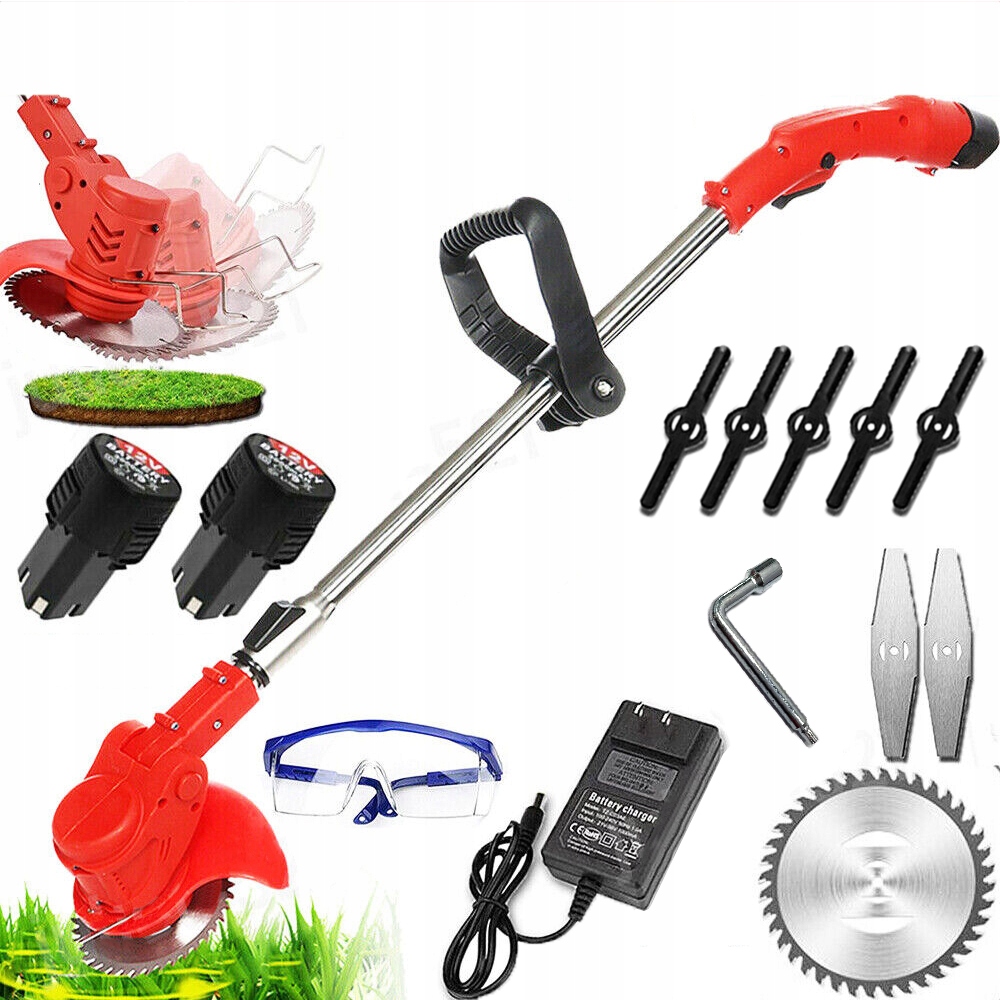 Křovinořez Na Trávy Elektrická Odplevelovací Sekačka 650W S 2*AKU