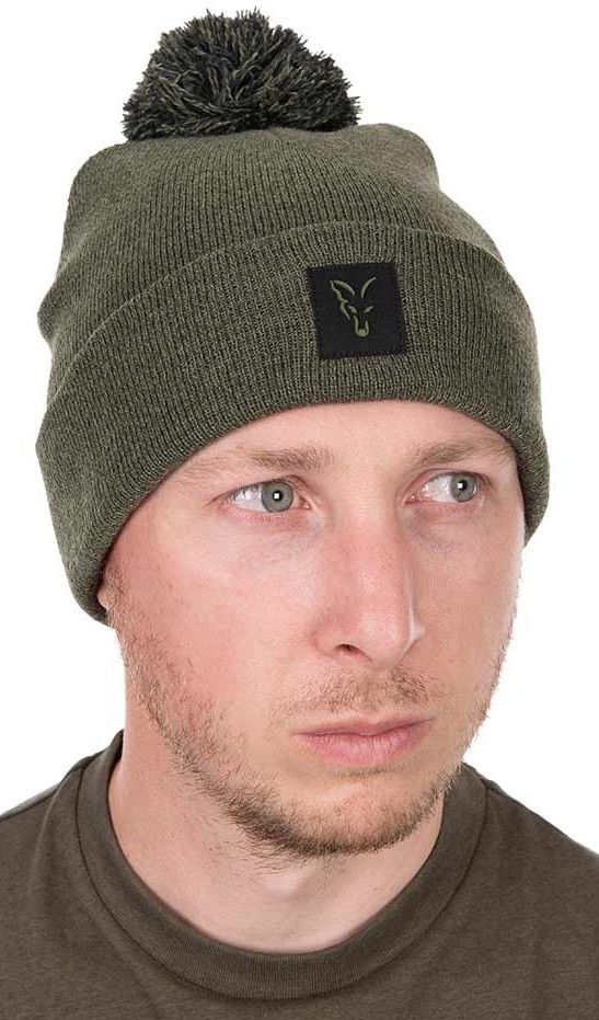 Czapka Zimowa Fox Collection Bobble Hat Green Blac