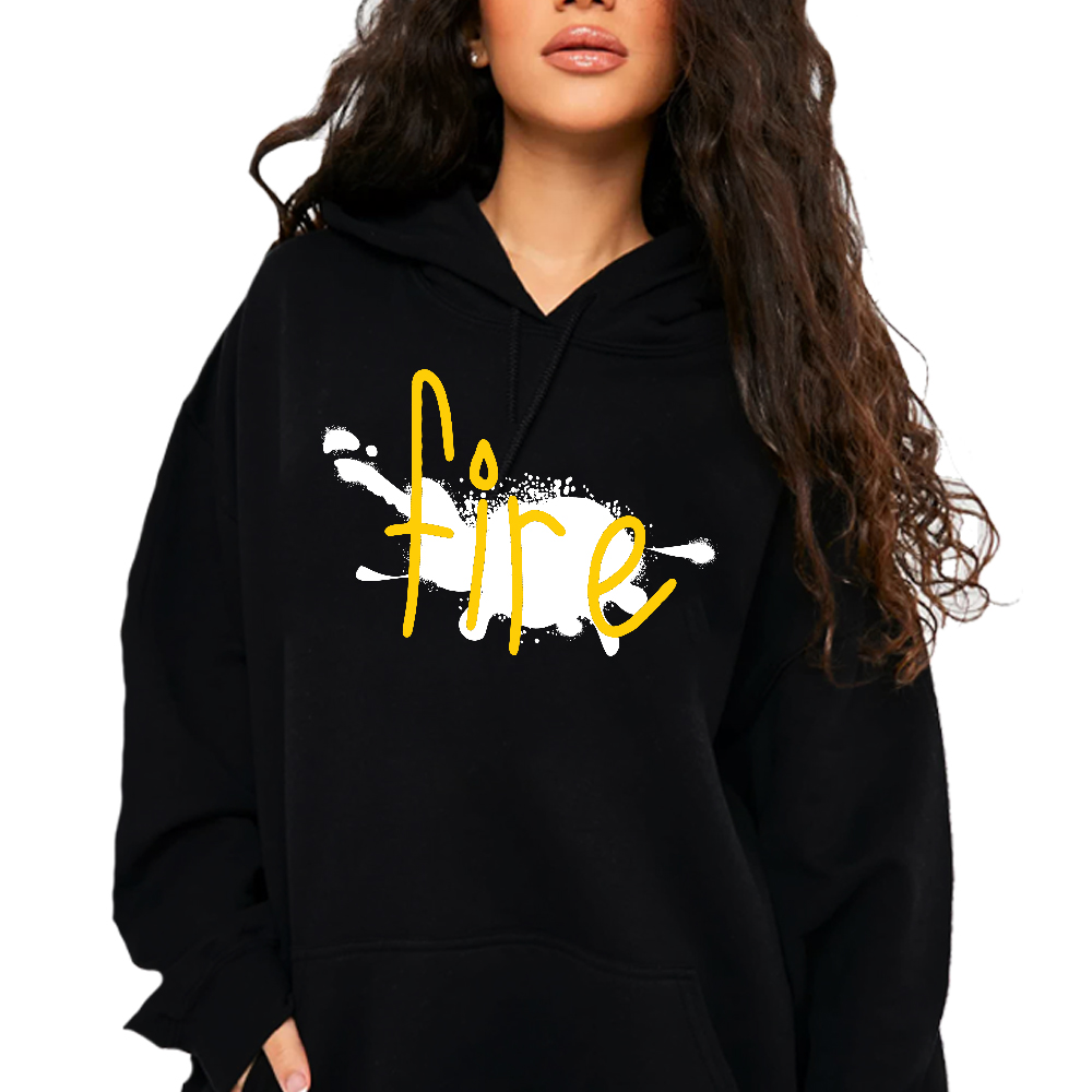 Mikina S Kapucí černá, bavlna, streetwear, módní Dárek Vel pro oheň, XXL