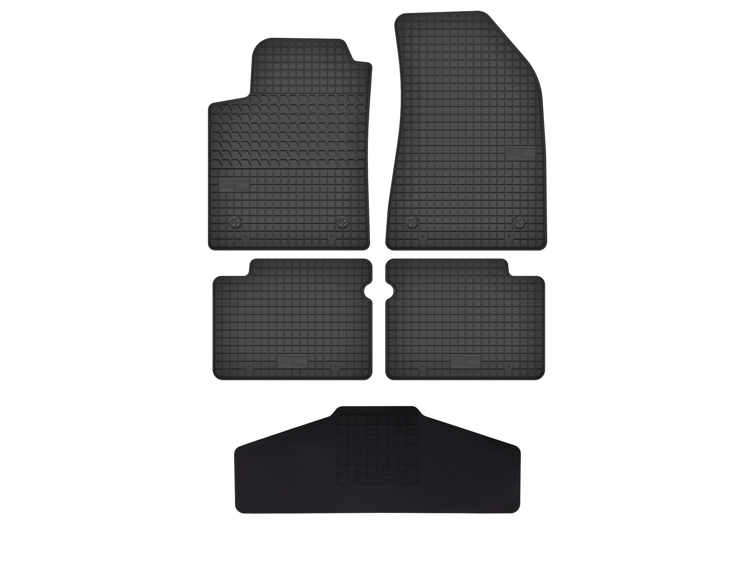 Gumové koberce pro Fiat Bravo II 2007-2012 5 ks s tunelem SolidTread rant
