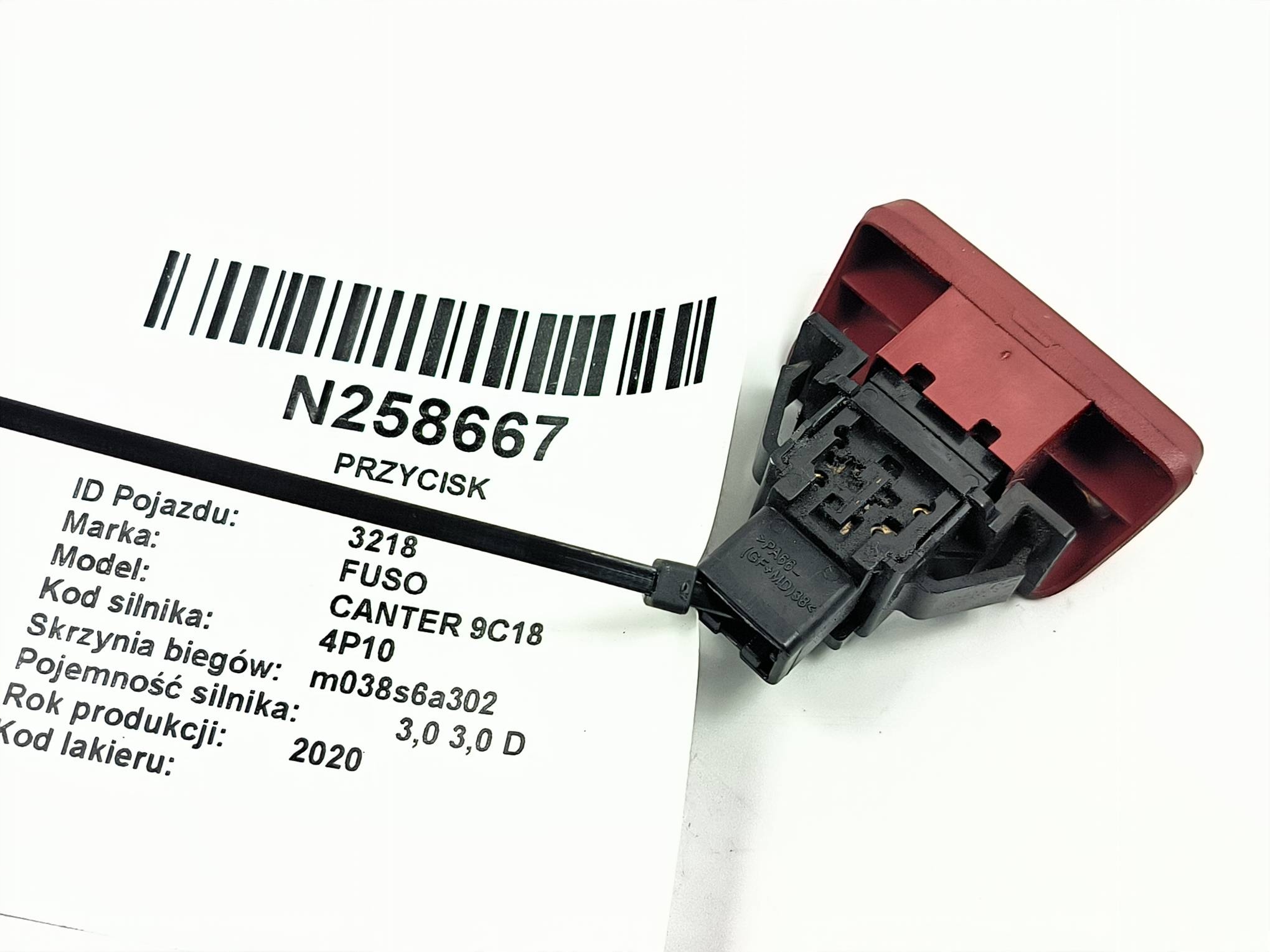 switch of warning lights FUSO CANTER 9C18
