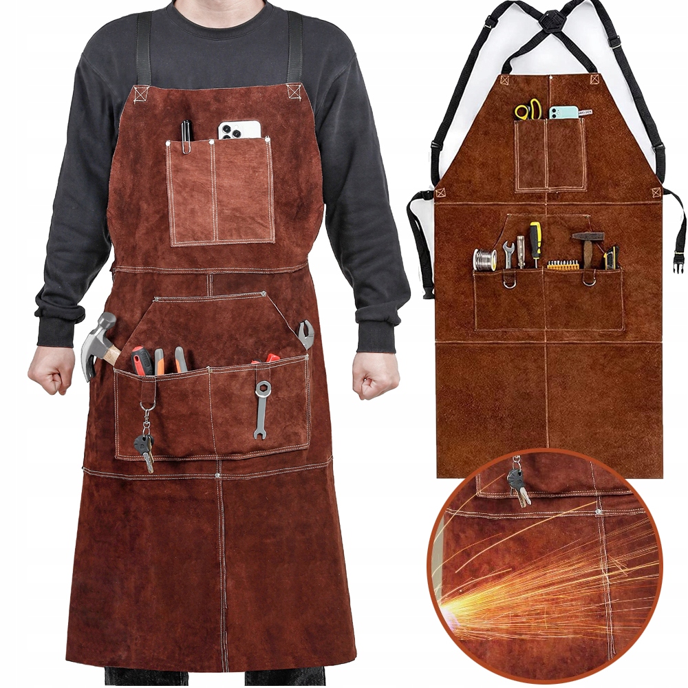 Svařovací Zástěra 60 X 105 CM, Ohnivzdorná, Tepelná, Kovářská Zástěra