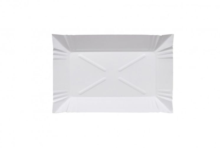 

Talerzyki Tacki Papierowe Białe Bio 13x20 cm A'100