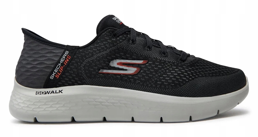 Pánské Lehké Nazouvací Sportovní Boty Skechers, Měkké, Černé, 44