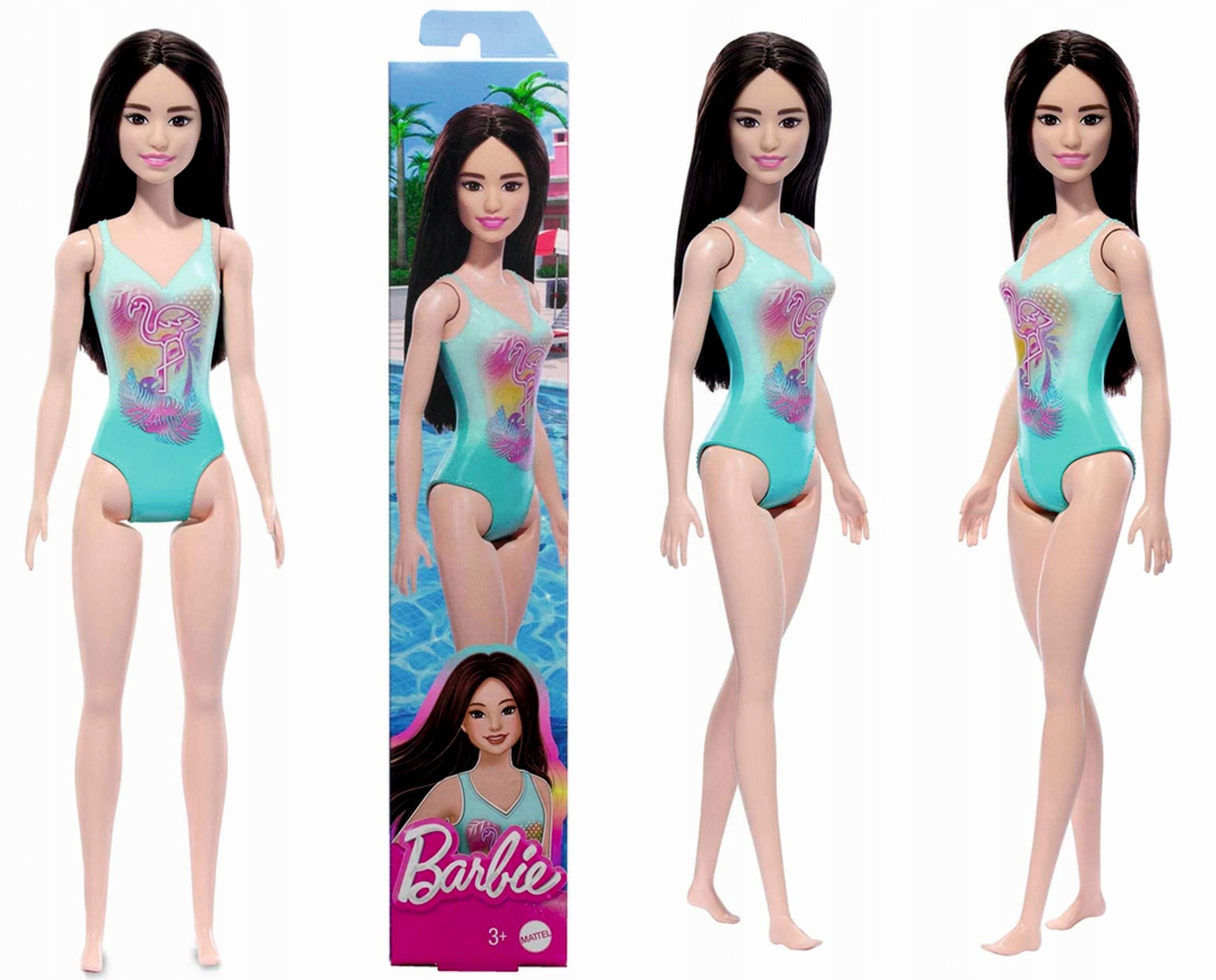 LALKA BARBIE W TURKUSOWYM KOSTIUMIE KĄPIELOWYM ORYGINALNA PLAŻOWA od Mattel