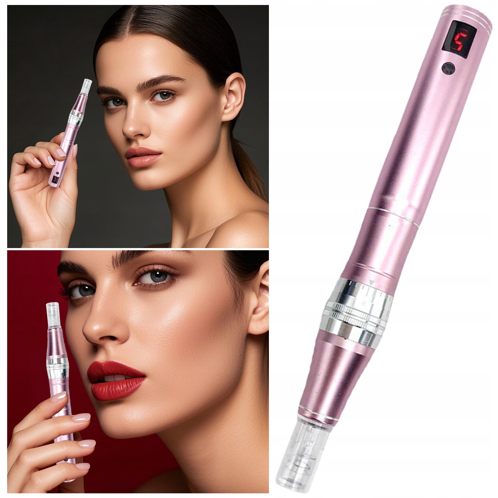 Mikrojehlový rejuvenační pen s LCD displejem, 5 režimů, nastavitelná jehla 0-2,0 mm