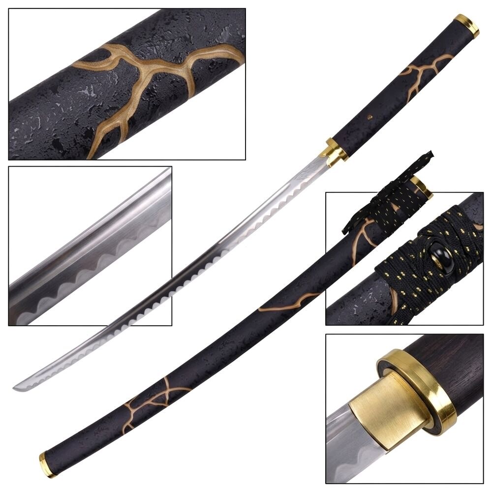 Ghost of Yotei Ocelový meč Katana inspiro Gilded Night Katana 102 cm ZS759
