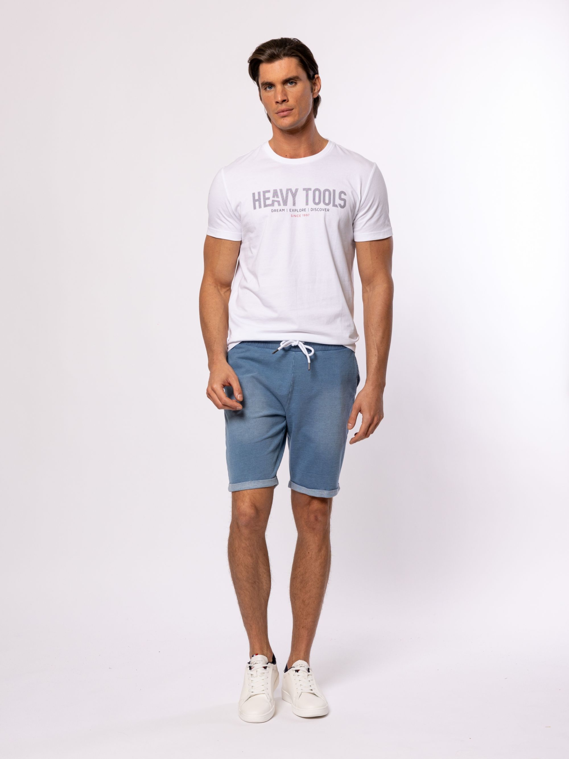 Heavy Tools Pánské Krátké Kraťasy Šortky ZETS25 Jeans Modré XL