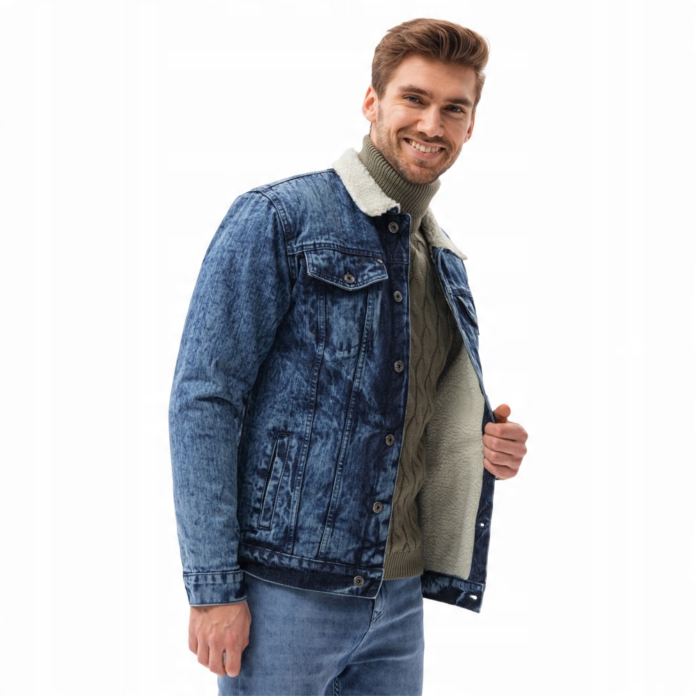 

Kurtka męska jeansowa typu sherpa C523 indygo L
