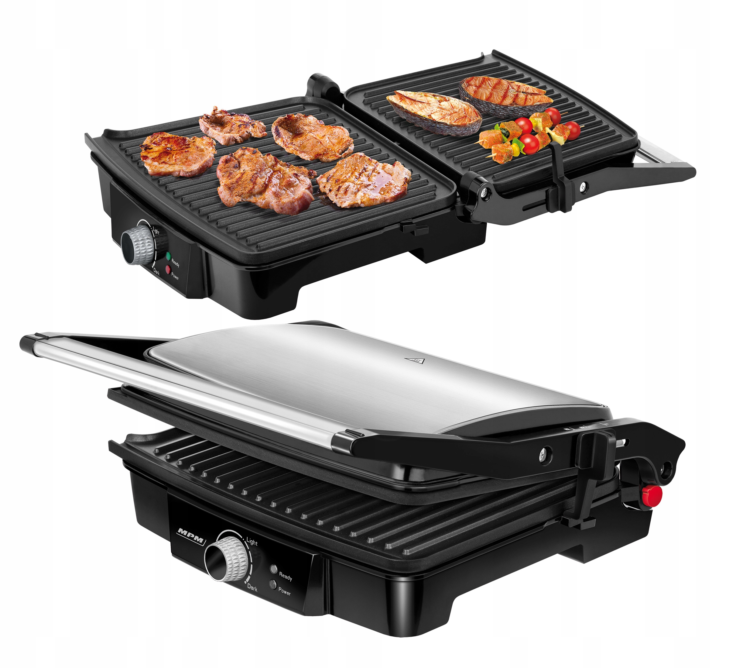 

Grill elektryczny srebrno szary 2000W Mpm MGR-09M