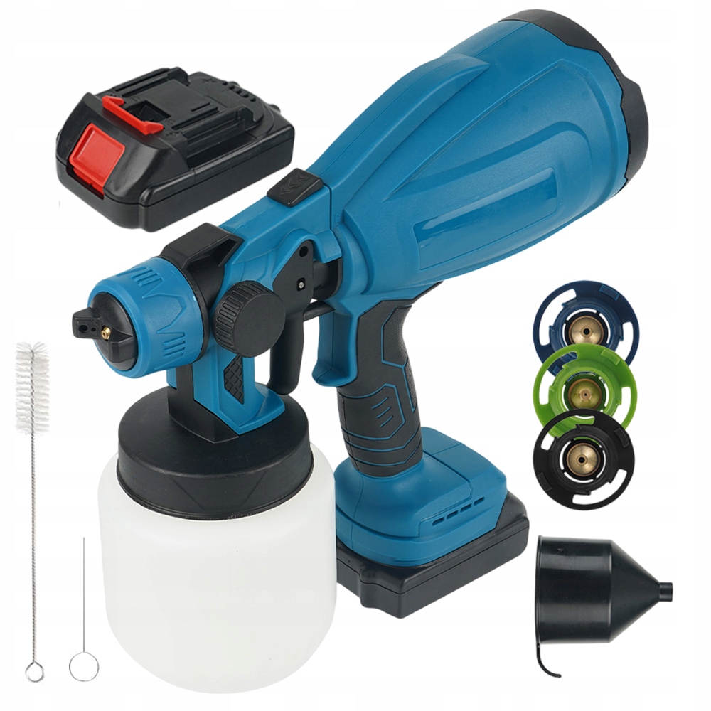 Elektrická Malířská Pistole 18V 1000 ML Agregát Průtok 3 Trysky