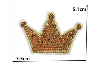 TERMO z cekinami prasowanka-APLIKACJA korona Model korona