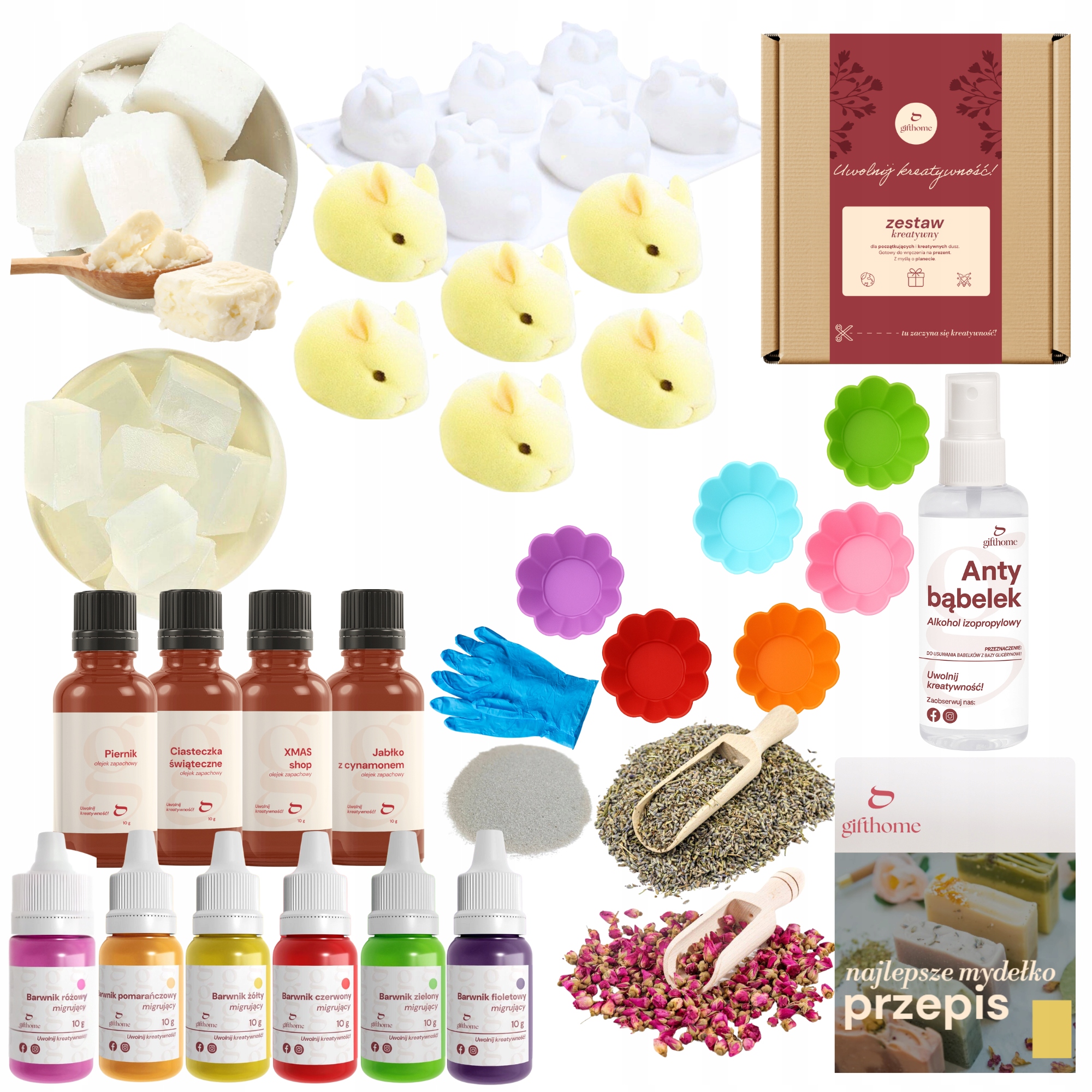 Jarní sada jako kreativní dárek k výrobě mýdla pro děti Zajíc XXL