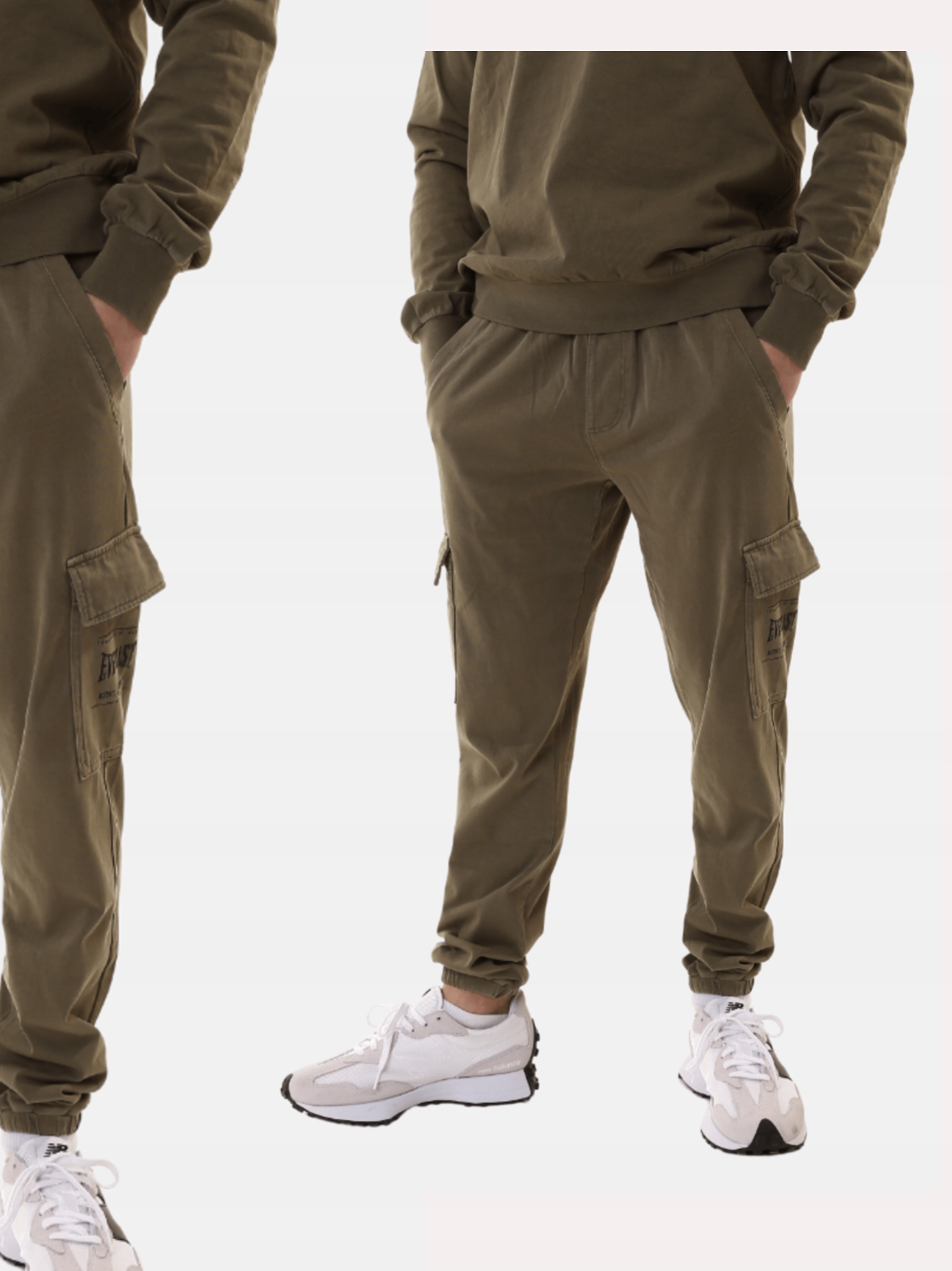 Everlast spodnie Cargo bawełna cienkie r. XXL khaki