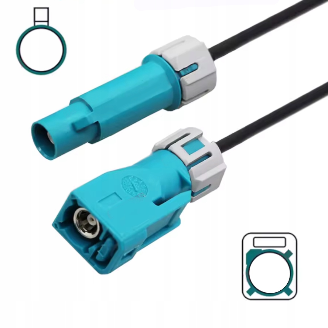 Kabel Fakra S zástrčkou Waterproof RG174 2 m