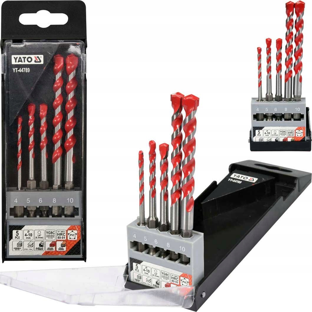 

Wiertła Uniwersalne 4-10MM Hex Zestaw 5SZT.